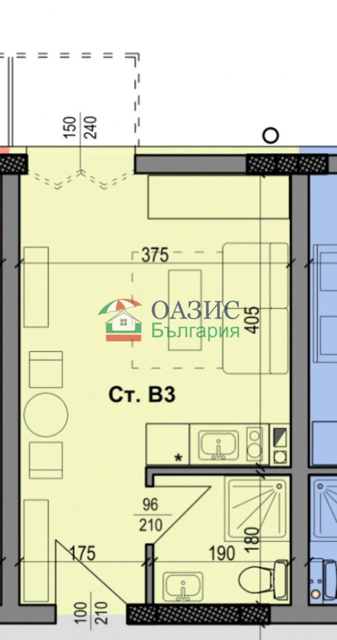 Апартаменты в Несебре, Болгария, 33.4 м² - фото 2
