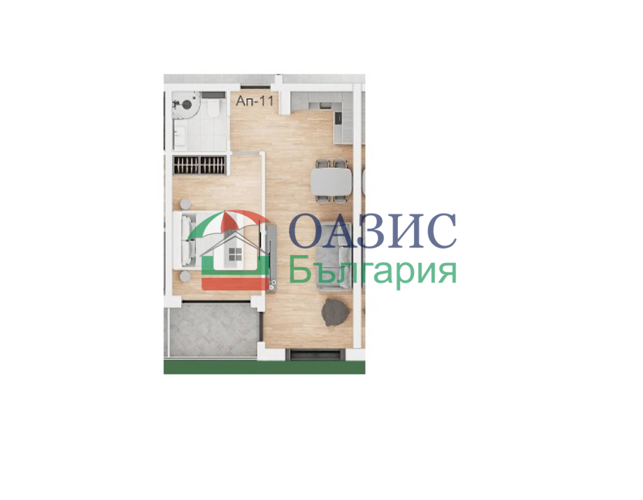 Апартаменты на Солнечном берегу, Болгария, 54.2 м² - фото 3