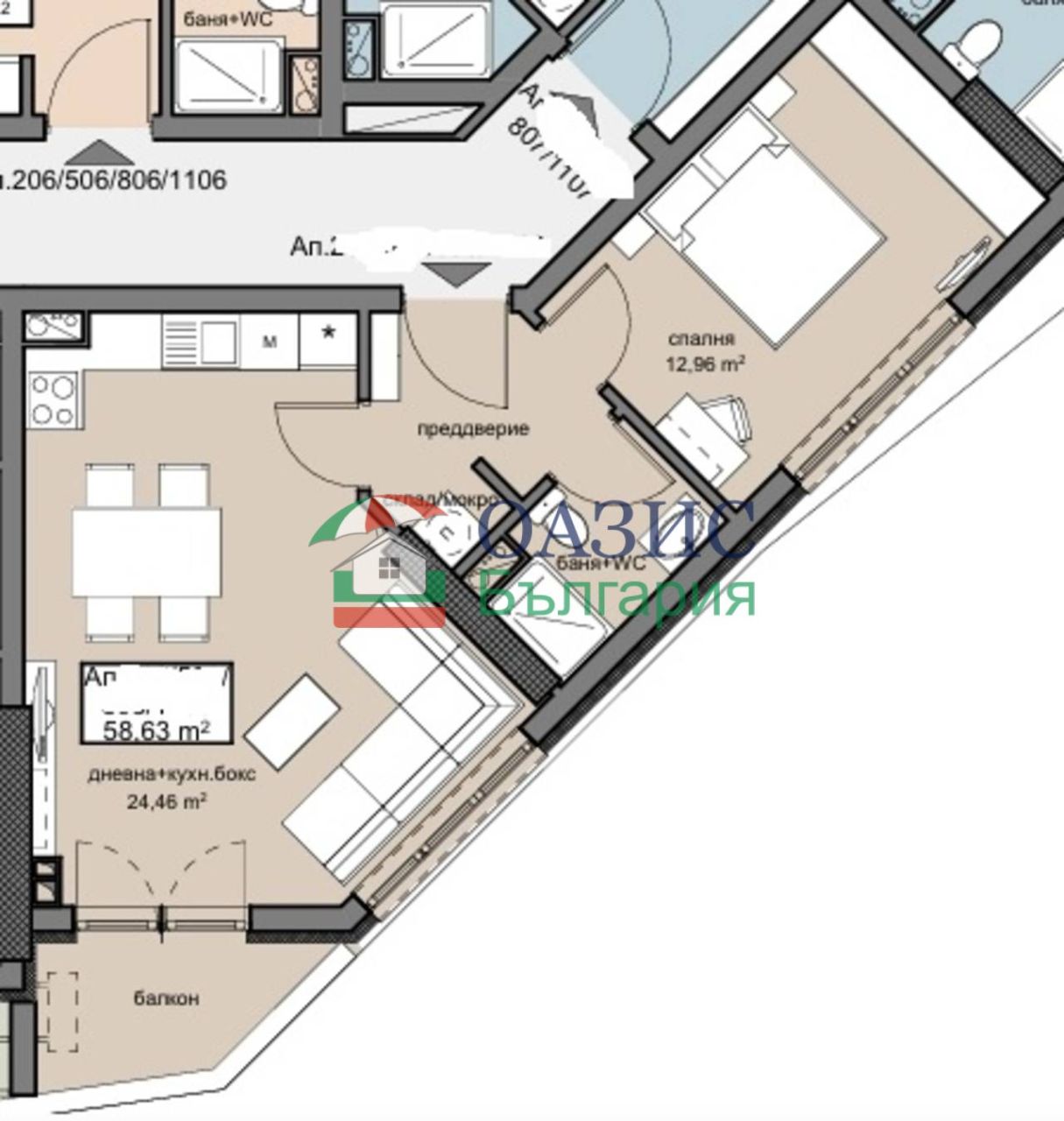 Апартаменты в Бургасе, Болгария, 68.8 м² - фото 3