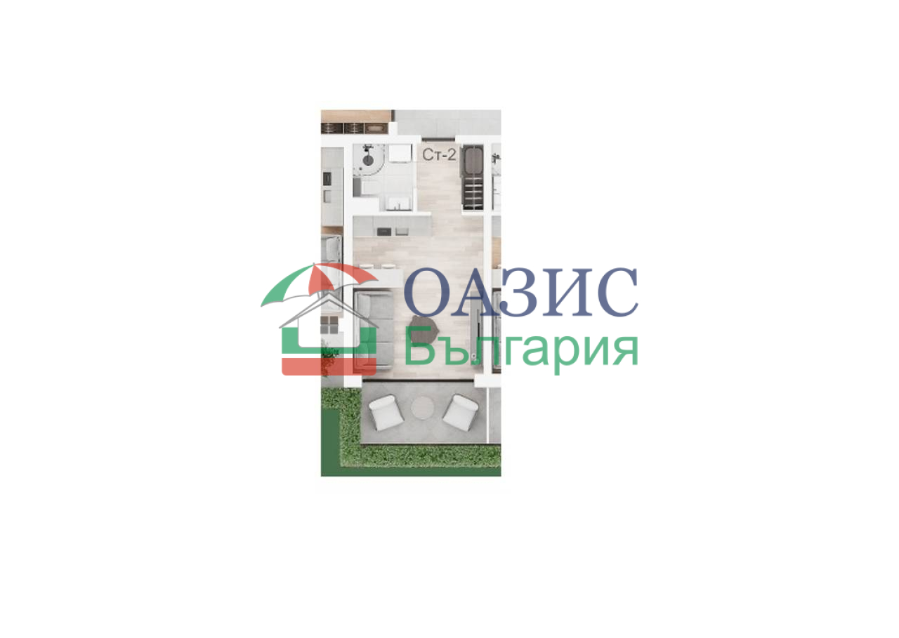 Апартаменты на Солнечном берегу, Болгария, 34.8 м² - фото 3
