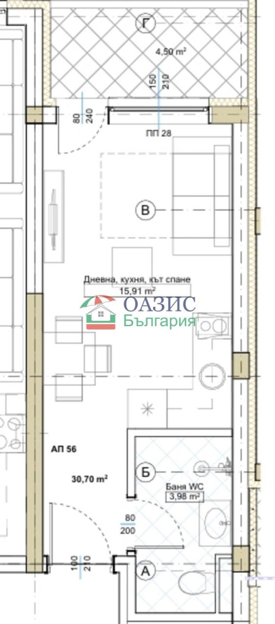 Апартаменты в Китене, Болгария, 39.8 м² - фото 3
