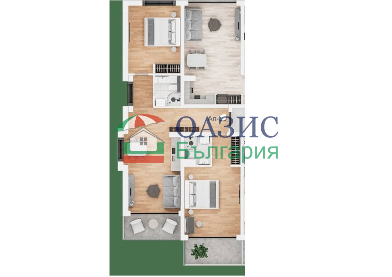 Апартаменты на Солнечном берегу, Болгария, 107.6 м² - фото 3