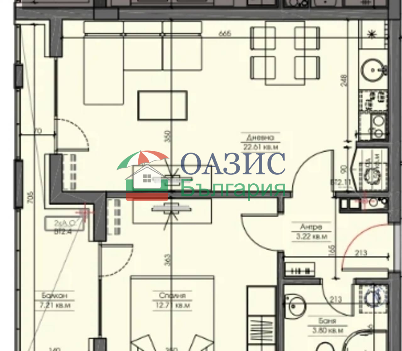 Апартаменты в Бургасе, Болгария, 64.7 м² - фото 3