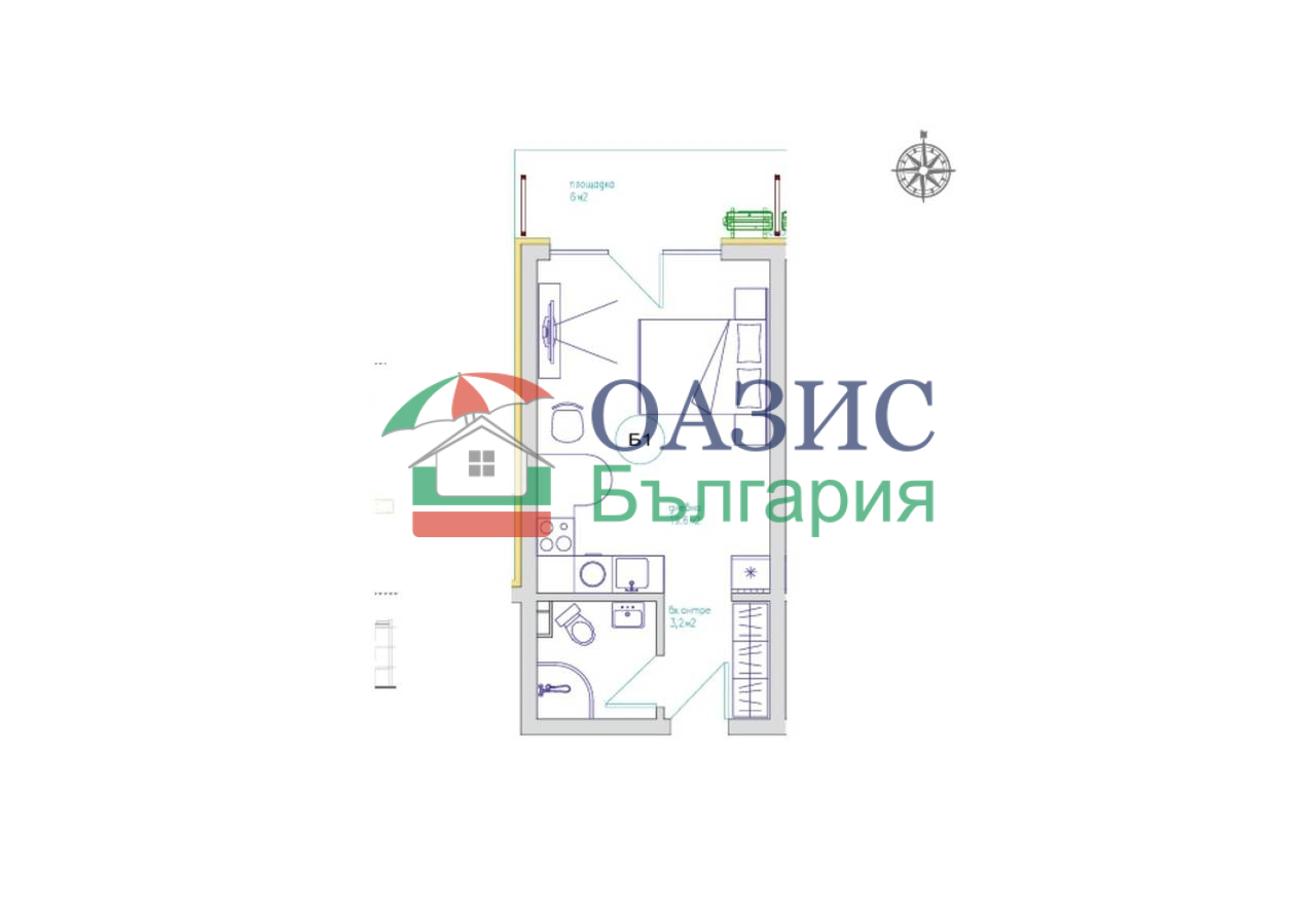 Апартаменты в Святом Власе, Болгария, 41.9 м² - фото 4