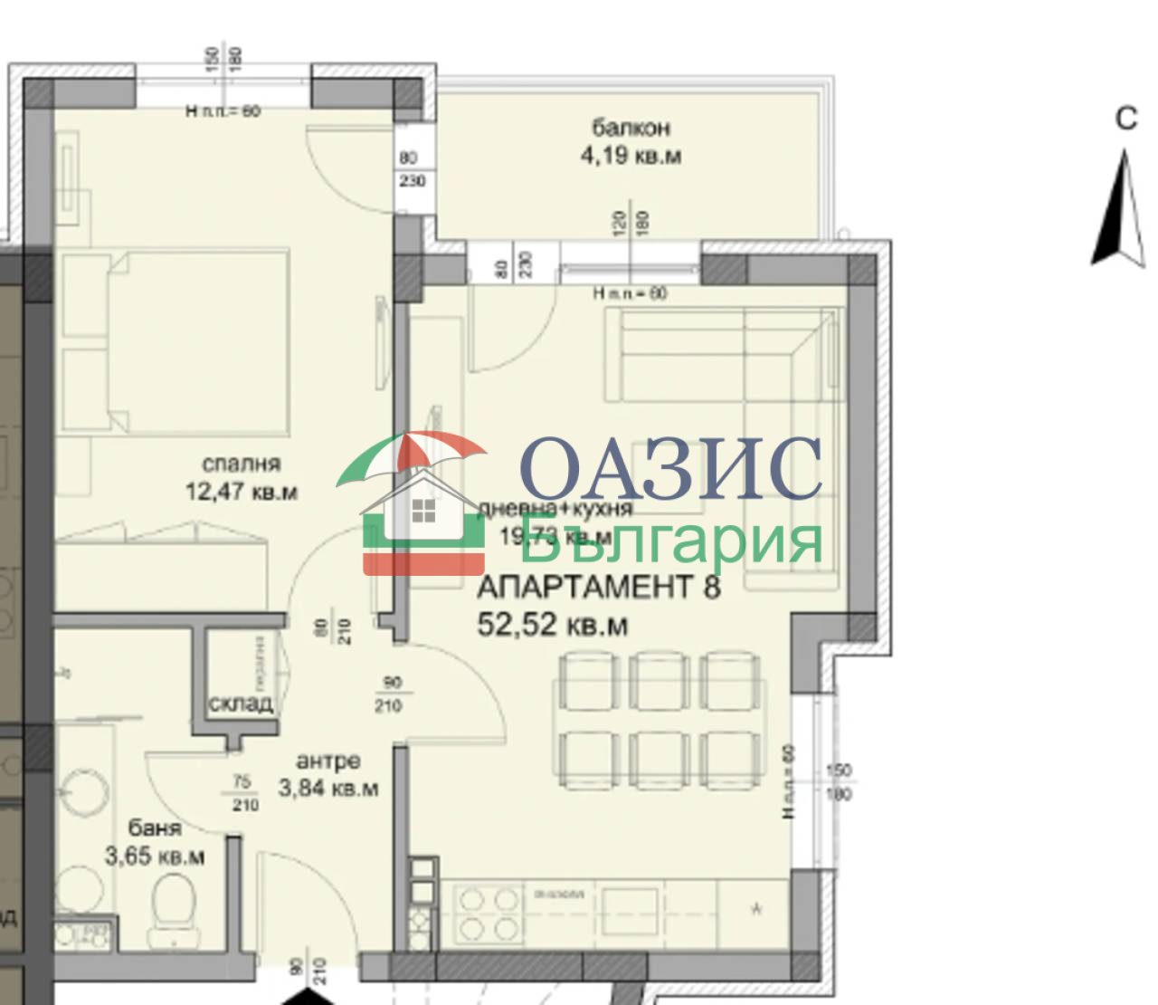 Апартаменты в Сарафово, Болгария, 58.6 м² - фото 4