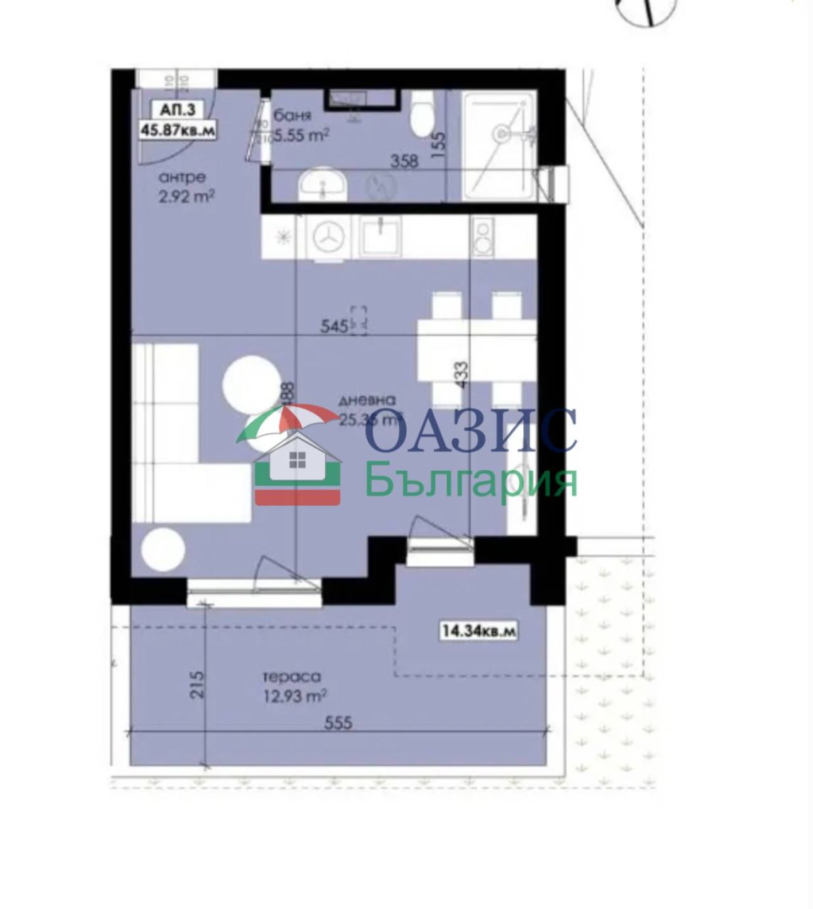 Апартаменты в Созополе, Болгария, 62.7 м² - фото 4