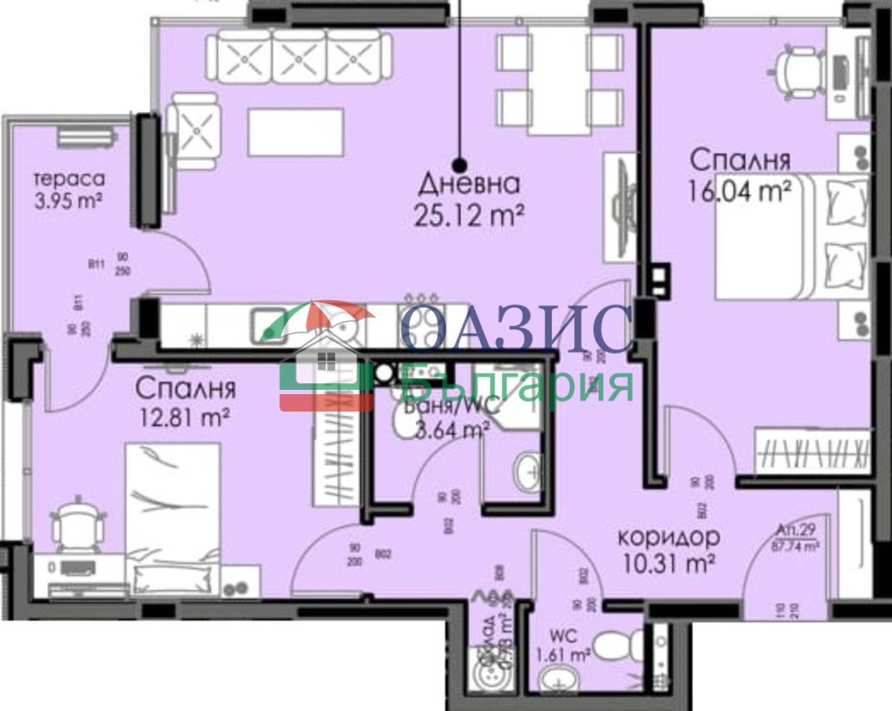Апартаменты в Бургасе, Болгария, 96.7 м² - фото 5