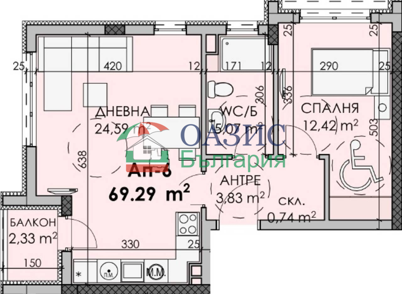 Апартаменты в Бургасе, Болгария, 69.3 м² - фото 5