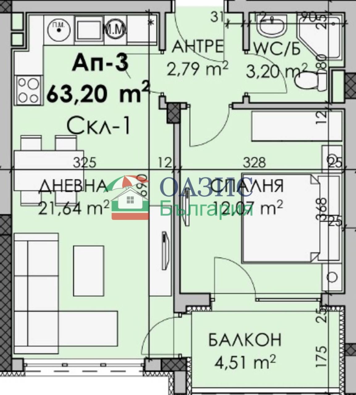 Апартаменты в Бургасе, Болгария, 63.2 м² - фото 5