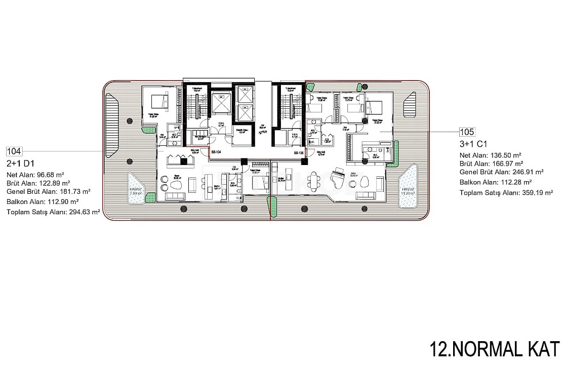 Апартаменты в Стамбуле, Турция, 280 м² - фото 18