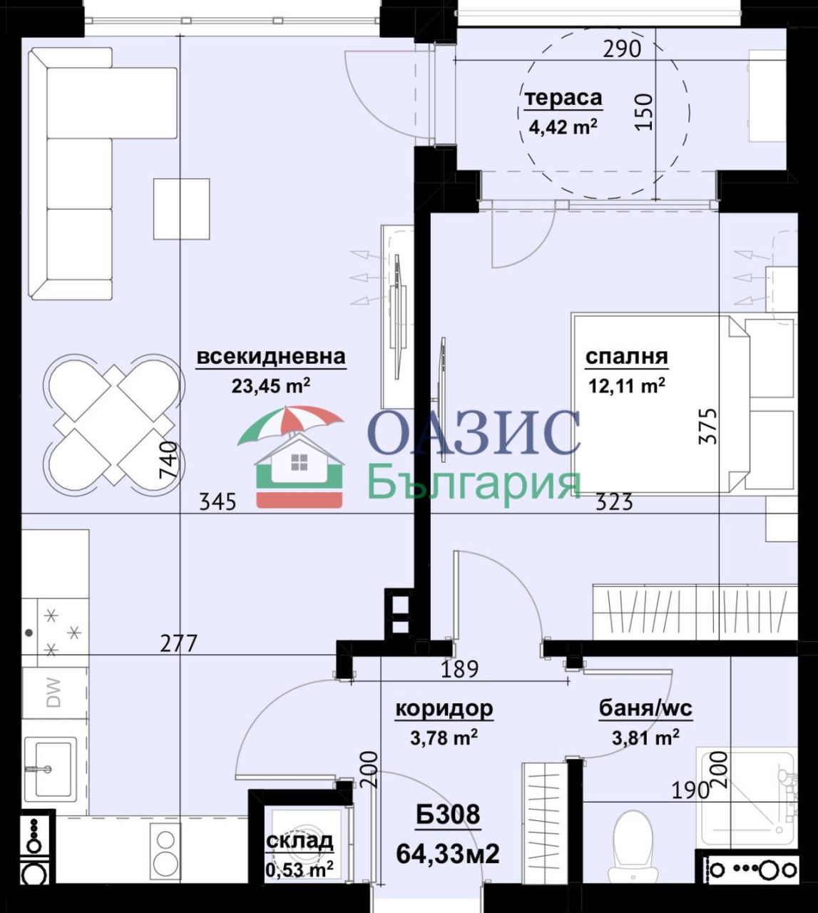 Апартаменты в Бургасе, Болгария, 64.3 м² - фото 6