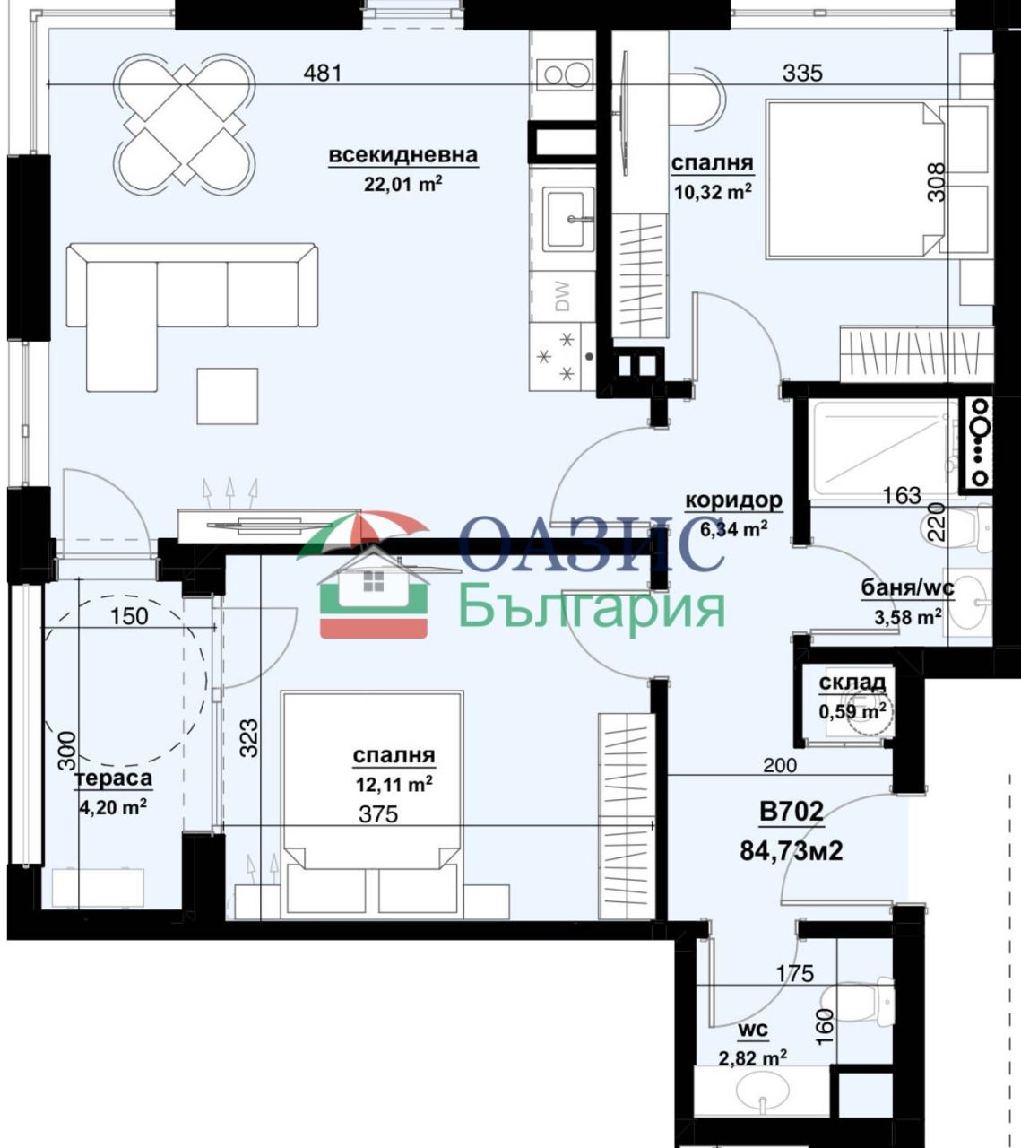Апартаменты в Бургасе, Болгария, 84.7 м² - фото 7