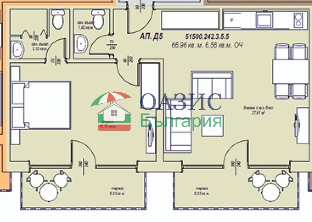 Апартаменты на Солнечном берегу, Болгария, 73.5 м² - фото 7