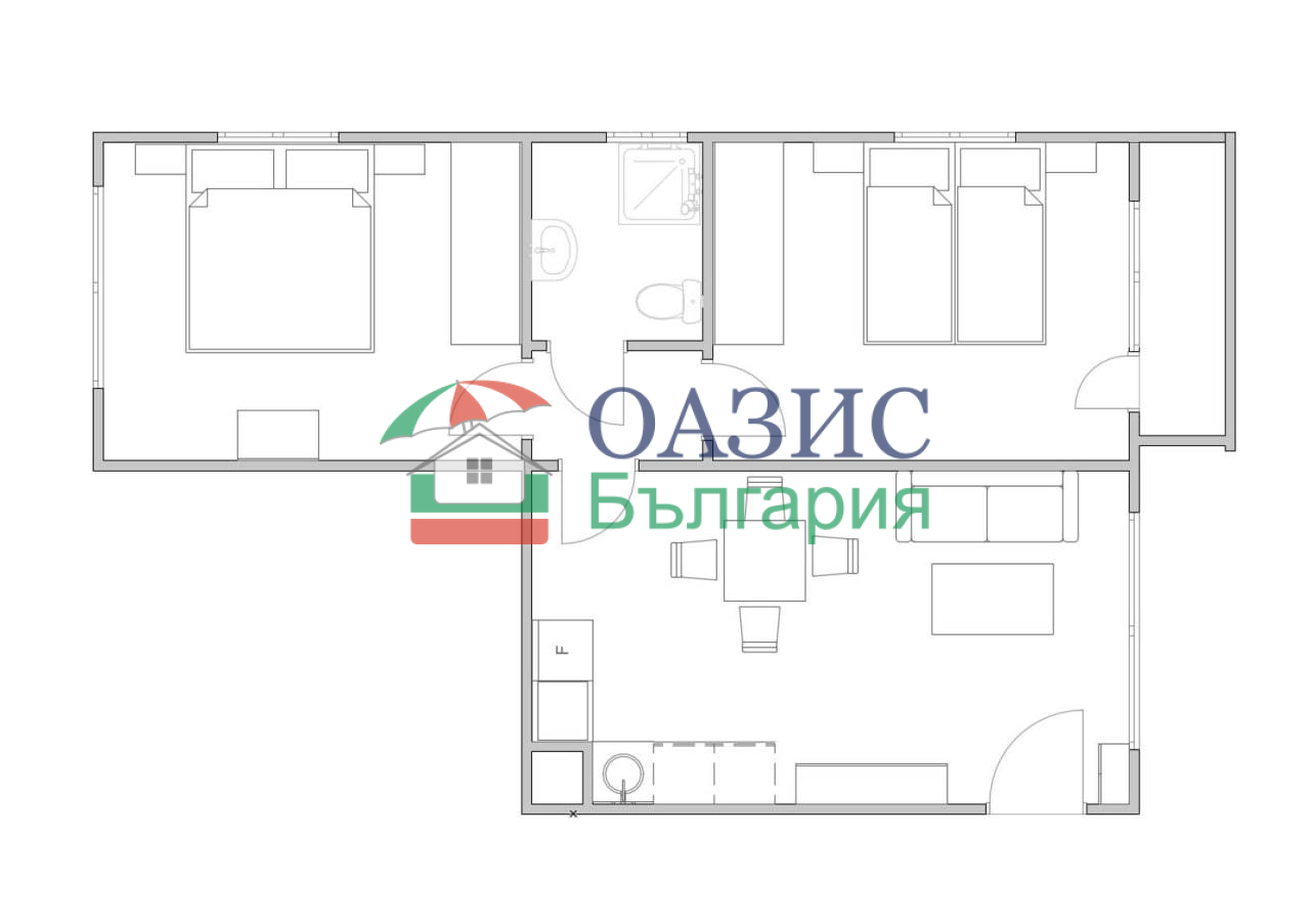 Апартаменты на Солнечном берегу, Болгария, 70 м² - фото 7