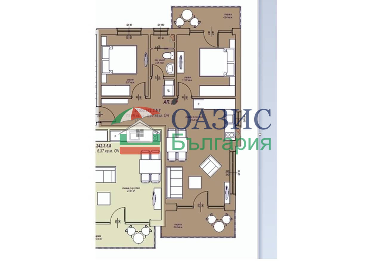 Апартаменты на Солнечном берегу, Болгария, 81 м² - фото 9