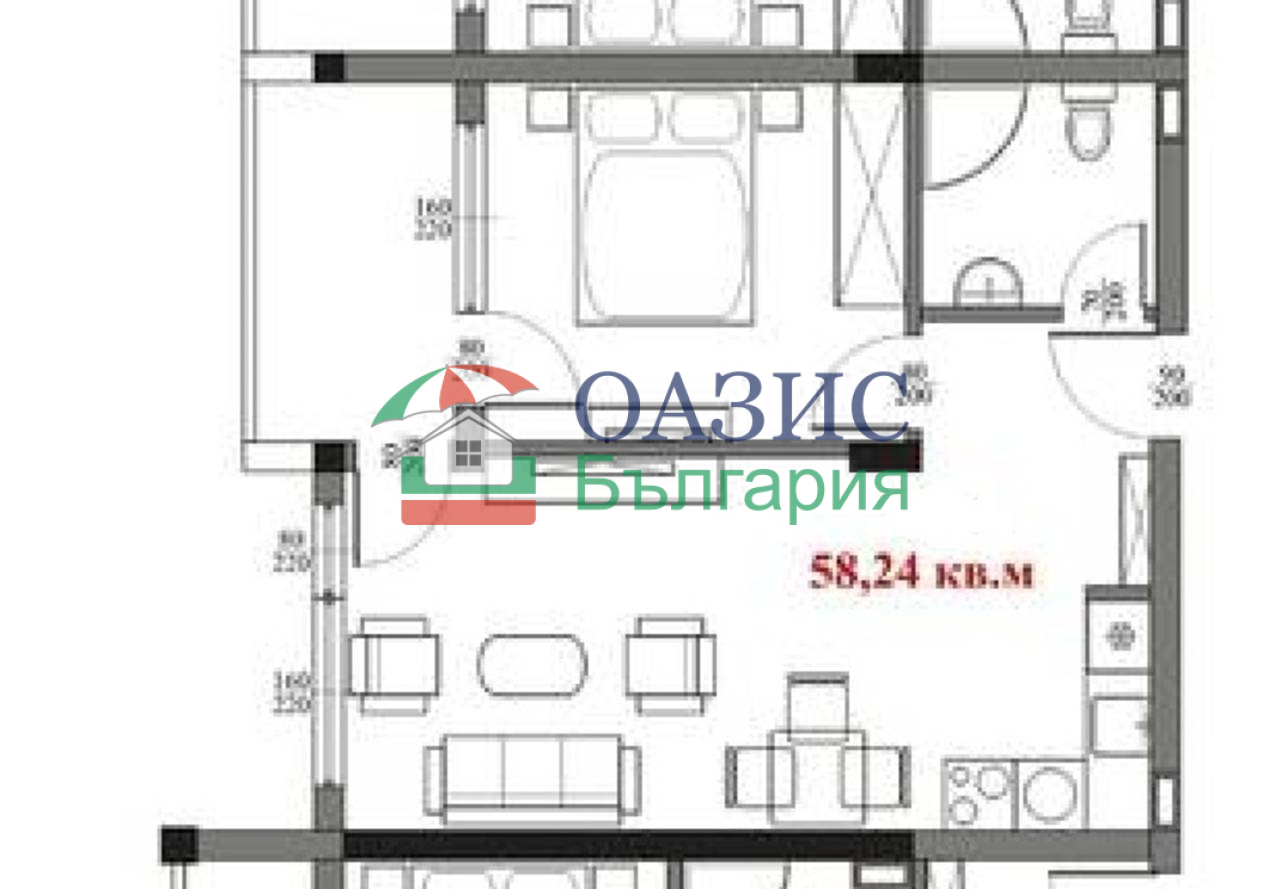 Апартаменты в Святом Власе, Болгария, 58.2 м² - фото 11