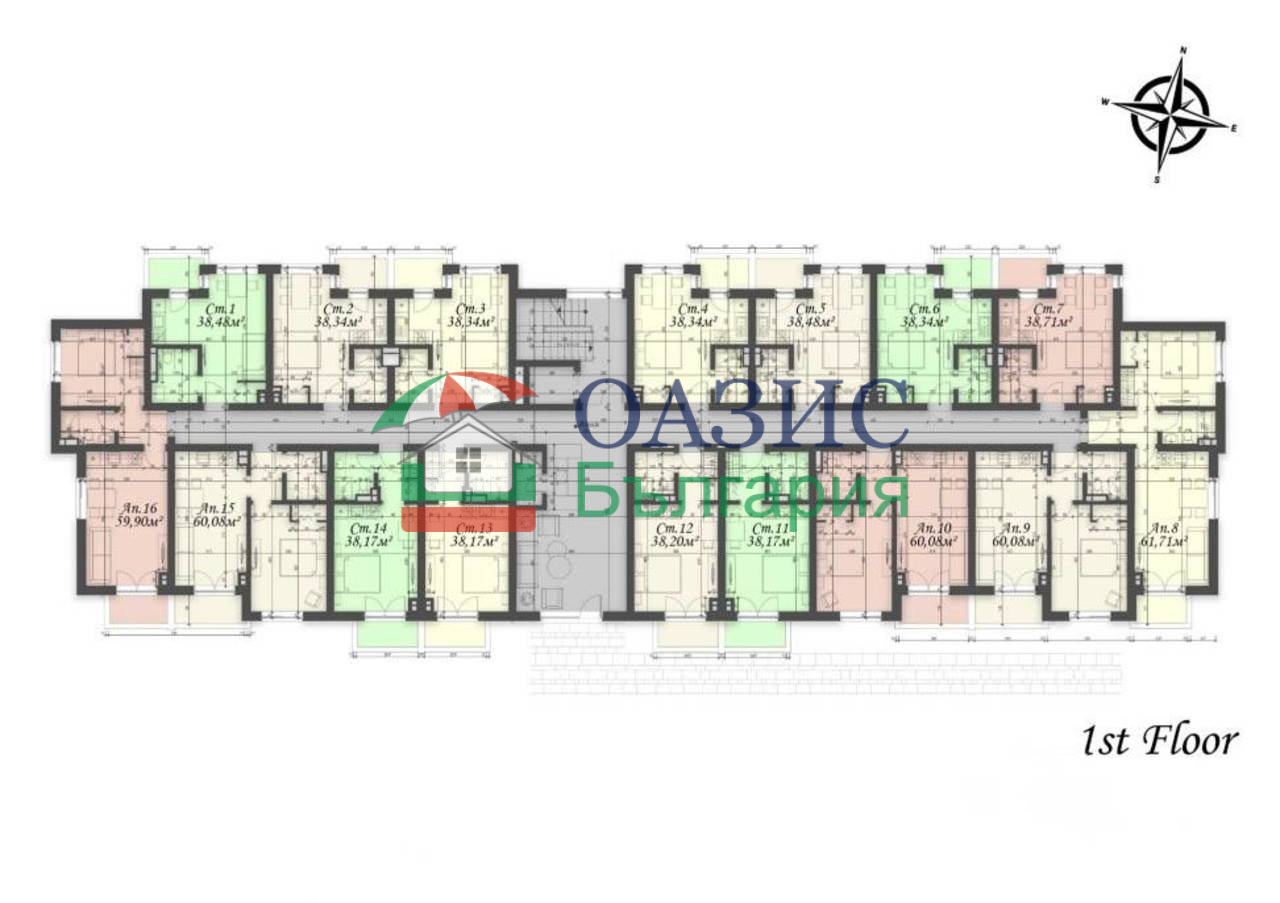 Апартаменты на Солнечном берегу, Болгария, 61.7 м² - фото 12