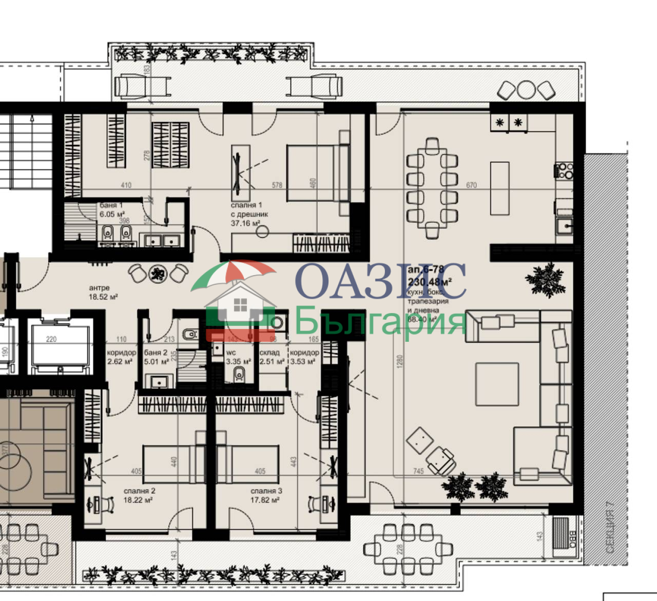 Апартаменты в Бургасе, Болгария, 266.6 м² - фото 13