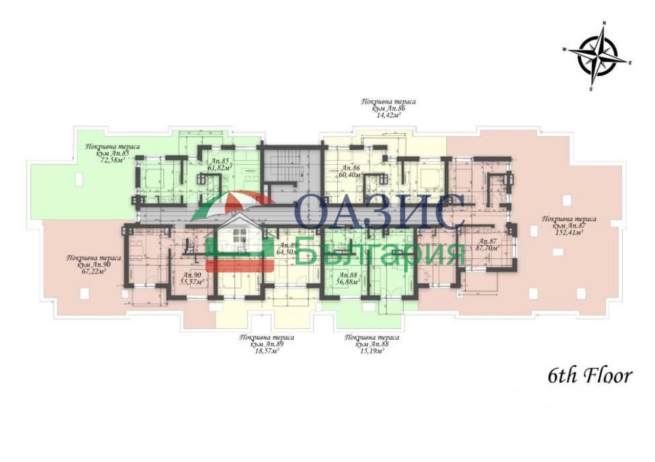 Апартаменты на Солнечном берегу, Болгария, 61.7 м² - фото 13