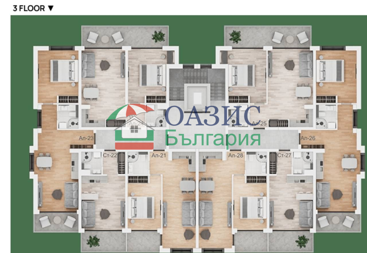 Апартаменты на Солнечном берегу, Болгария, 107.6 м² - фото 14