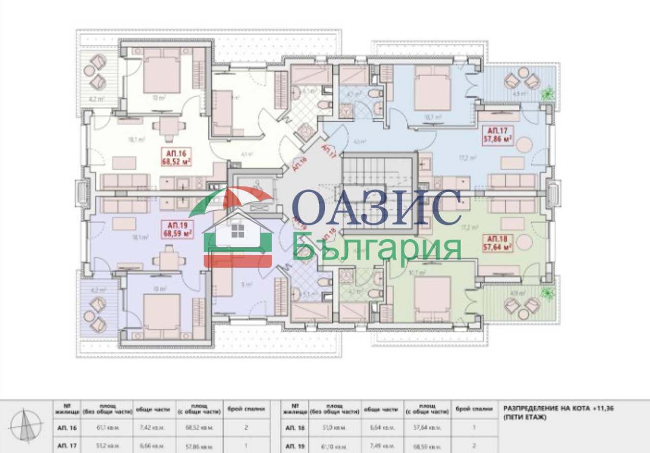 Апартаменты на Солнечном берегу, Болгария, 62 м² - фото 14