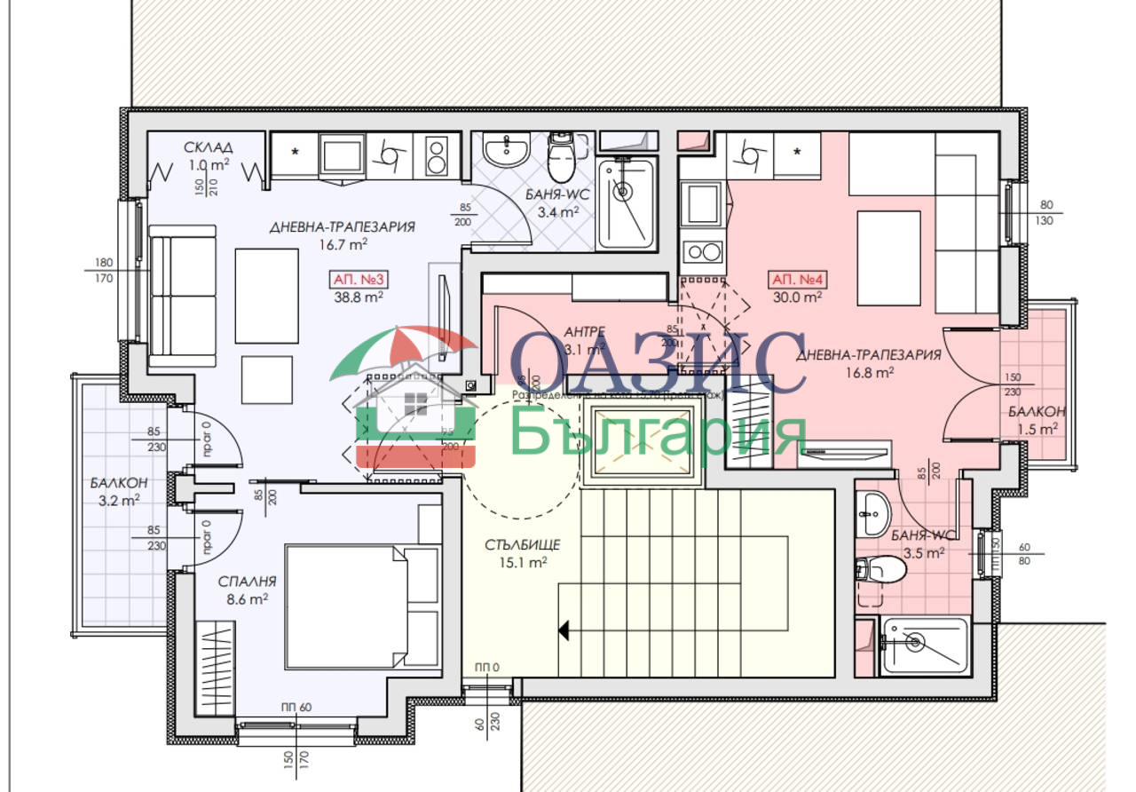 Апартаменты в Несебре, Болгария, 33 м² - фото 15