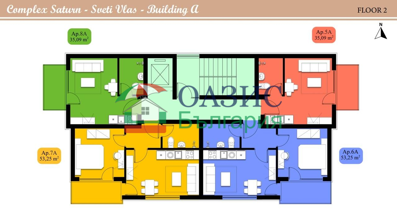 Апартаменты в Святом Власе, Болгария, 53.3 м² - фото 15