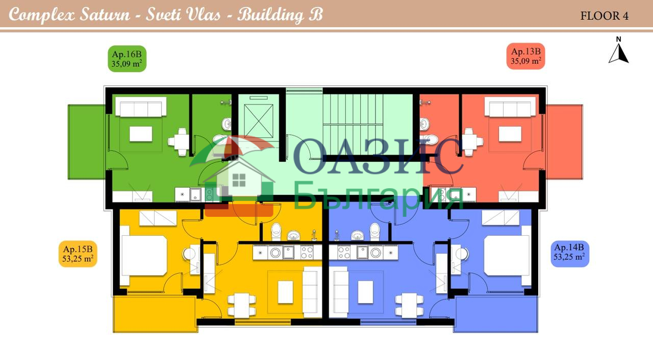 Апартаменты в Святом Власе, Болгария, 35.1 м² - фото 15