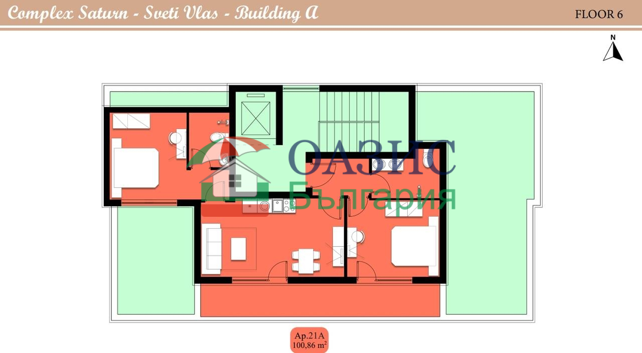 Апартаменты в Святом Власе, Болгария, 100.9 м² - фото 15