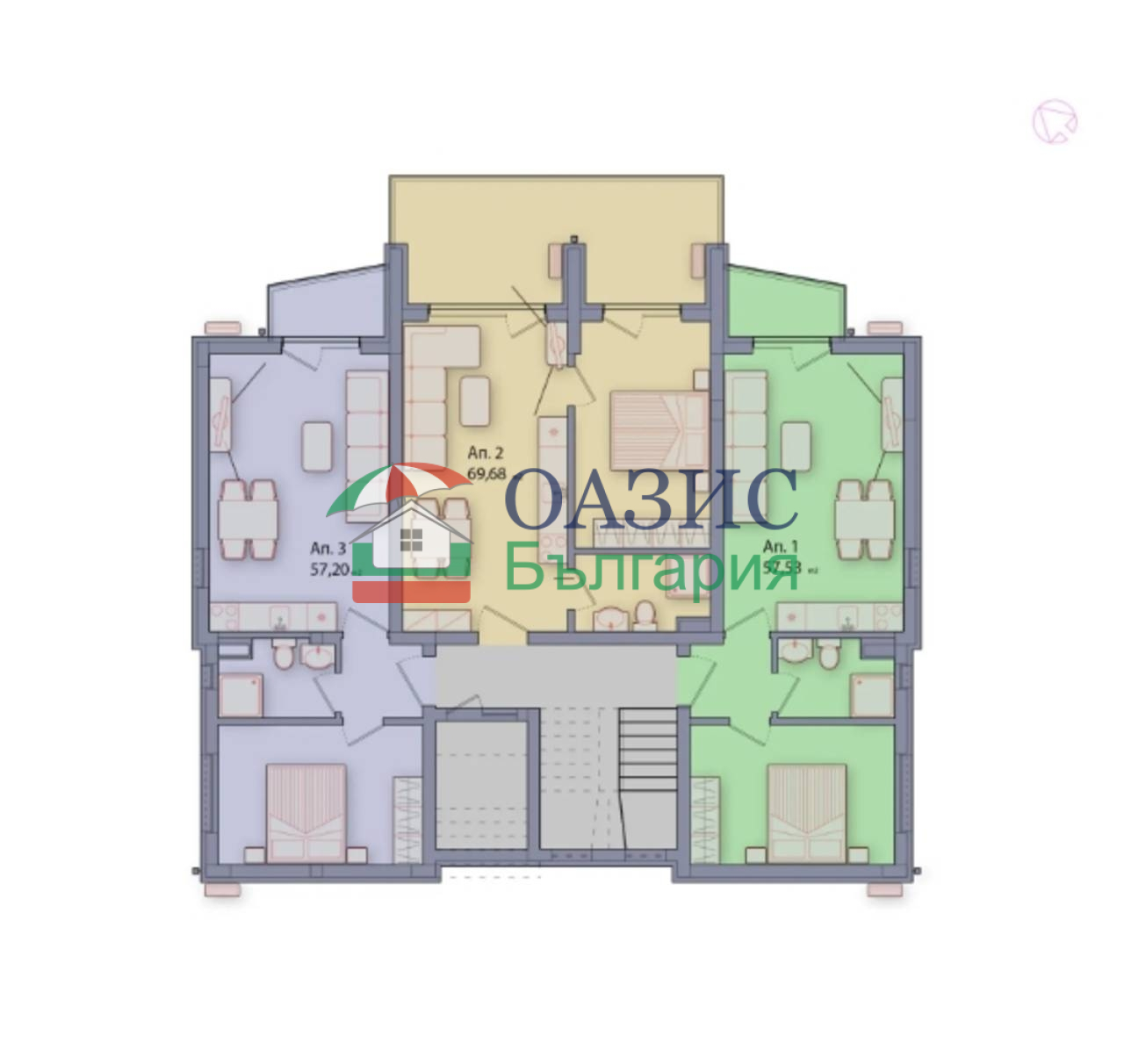 Апартаменты в Созополе, Болгария, 62 м² - фото 15