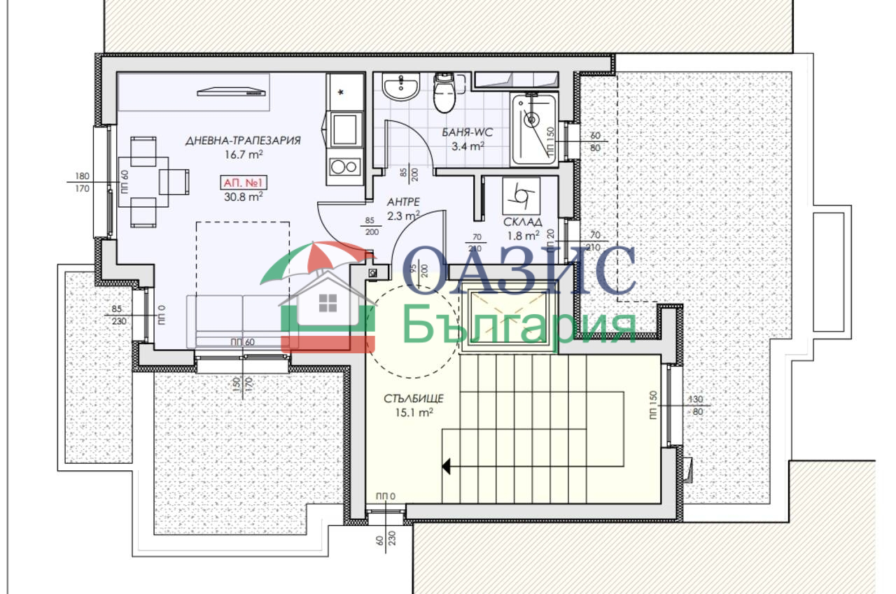 Апартаменты в Несебре, Болгария, 41.2 м² - фото 16