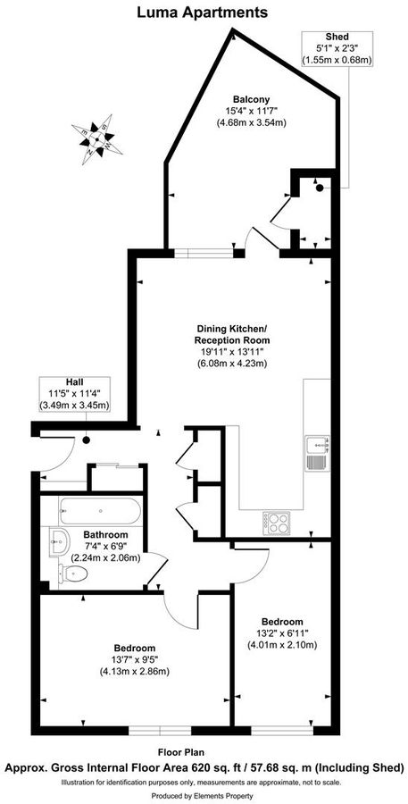 Квартира в Лондоне, Великобритания, 58 м² - фото 13