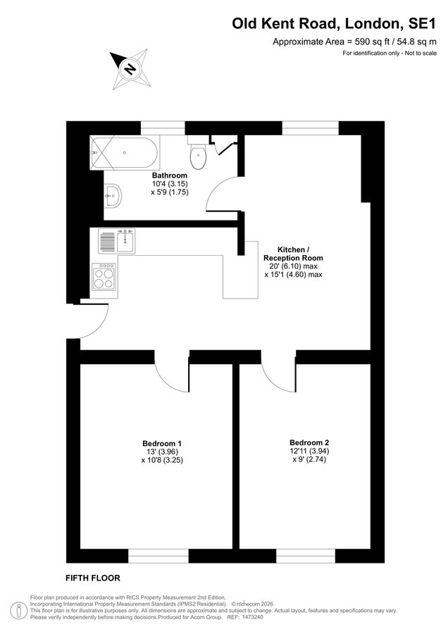 Квартира в Лондоне, Великобритания, 55 м² - фото 16