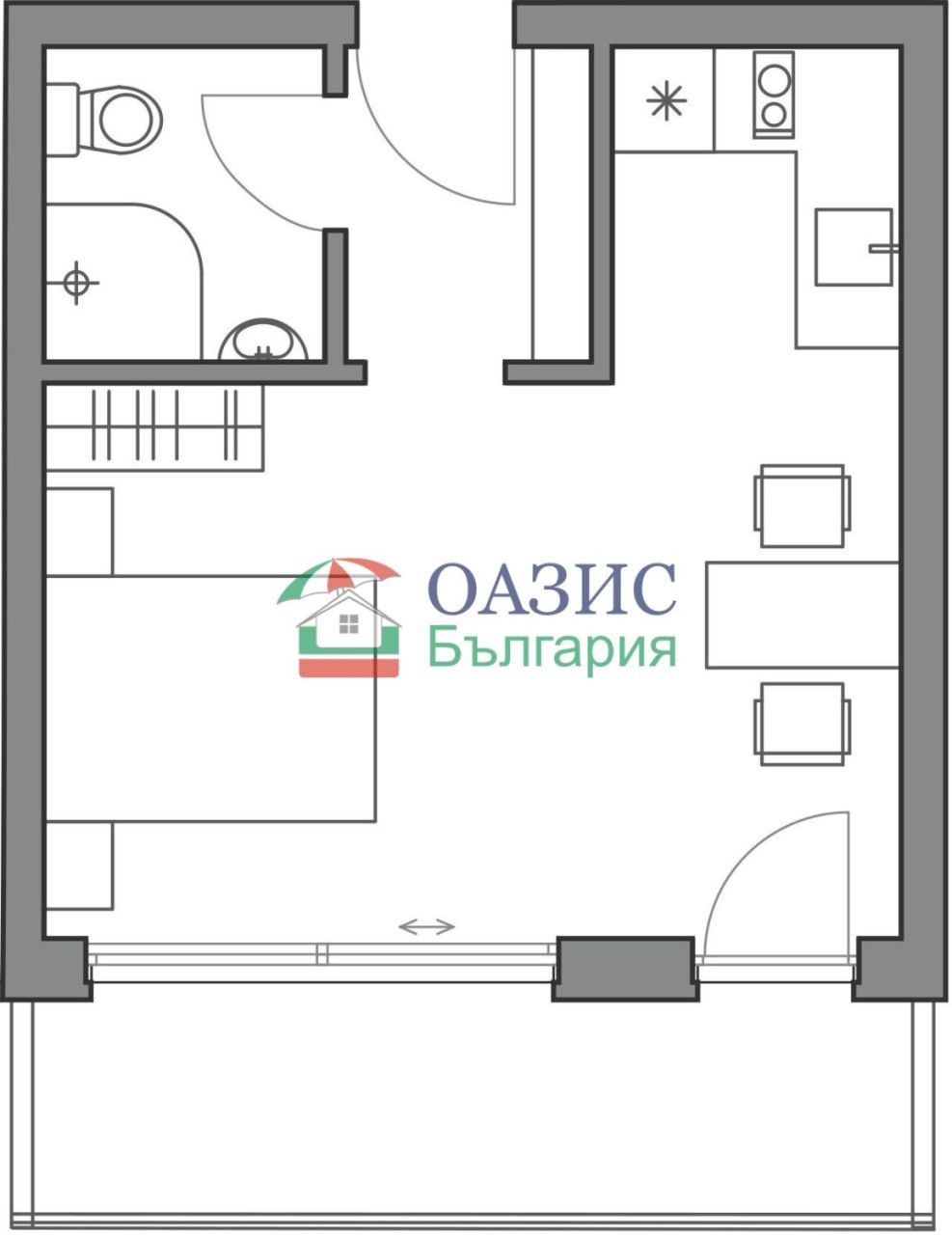 Апартаменты в Обзоре, Болгария, 41.7 м² - фото 17