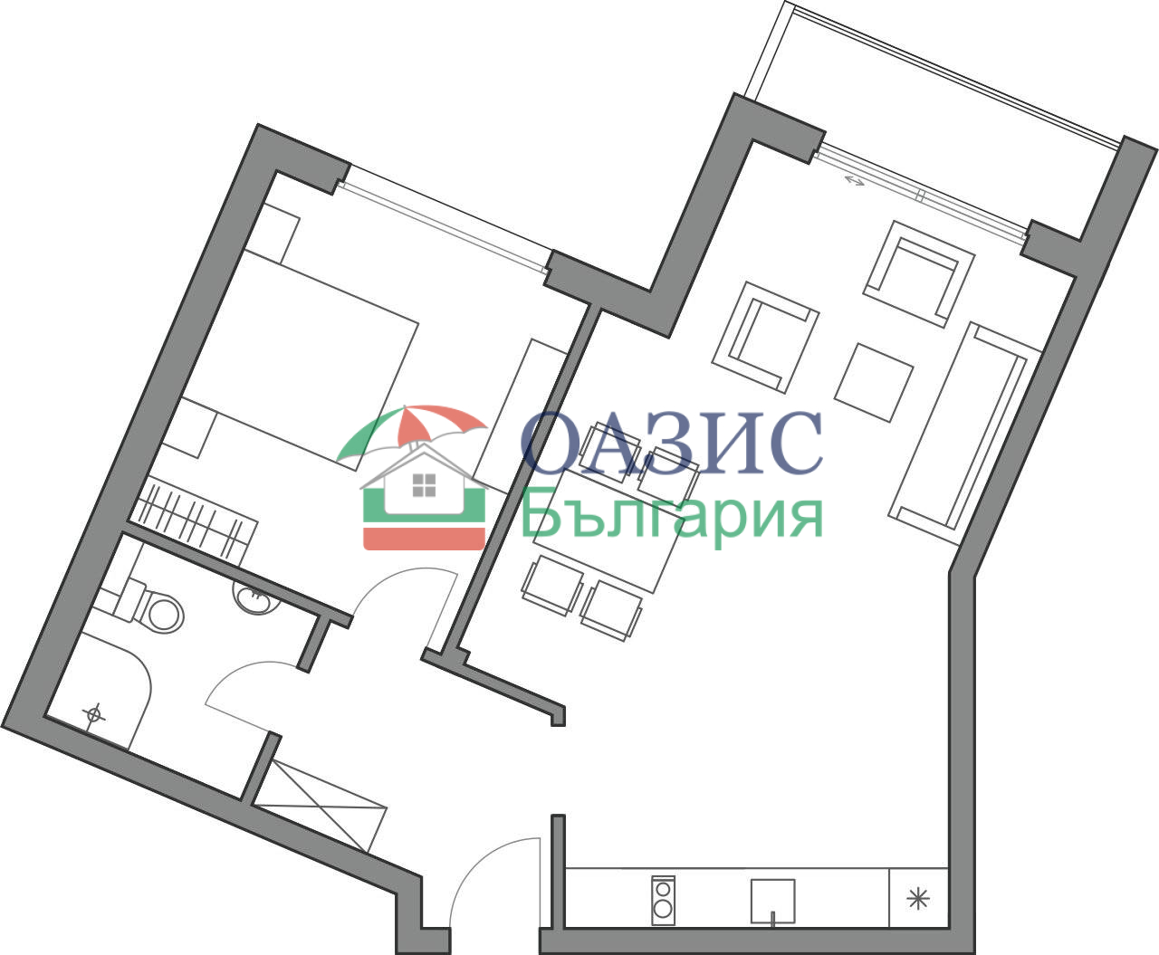 Апартаменты в Обзоре, Болгария, 77.6 м² - фото 17