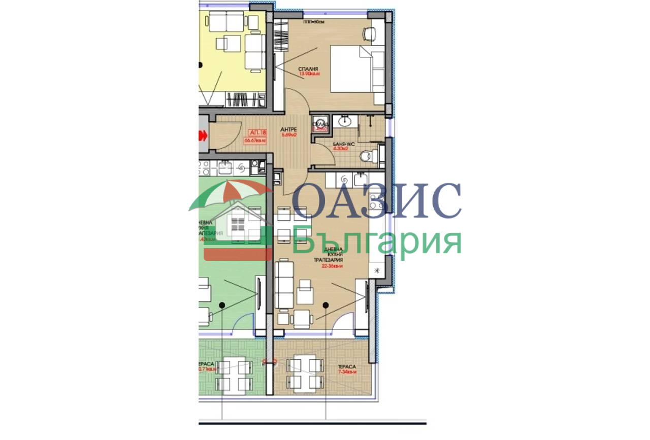 Апартаменты в Равде, Болгария, 74.3 м² - фото 2