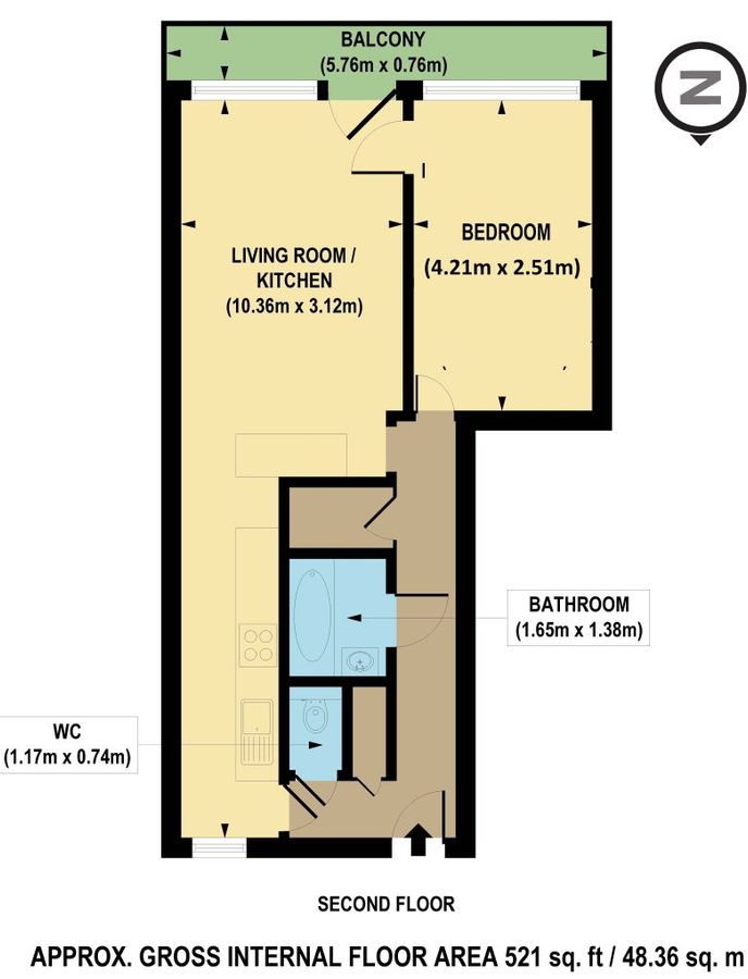 Квартира в Лондоне, Великобритания, 48 м² - фото 13