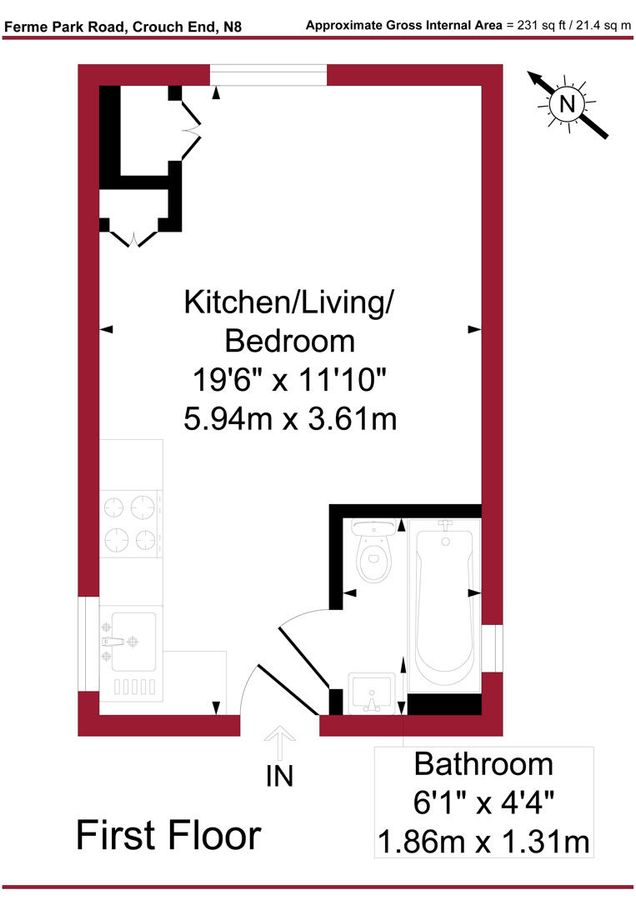 Квартира в Лондоне, Великобритания, 21 м² - фото 13