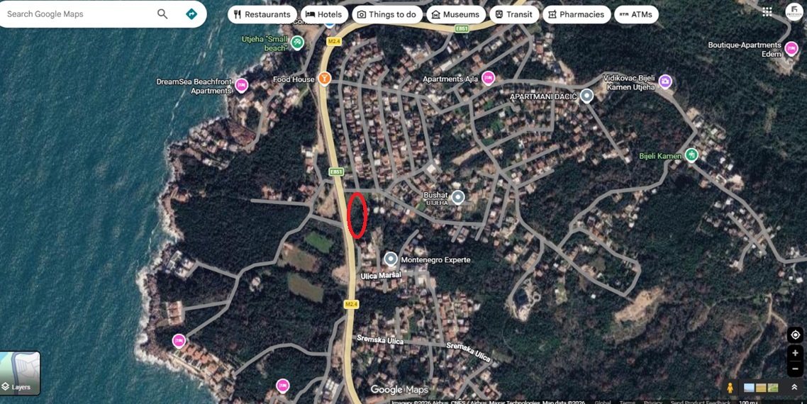Земля в Утехе, Черногория, 2 237 м² - фото 1