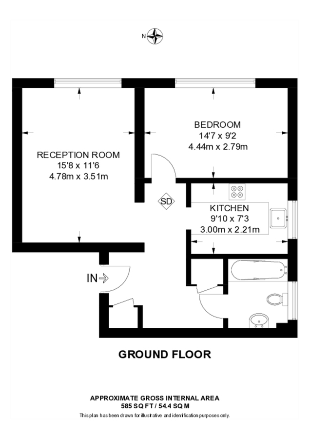Квартира в Лондоне, Великобритания, 54 м² - фото 12