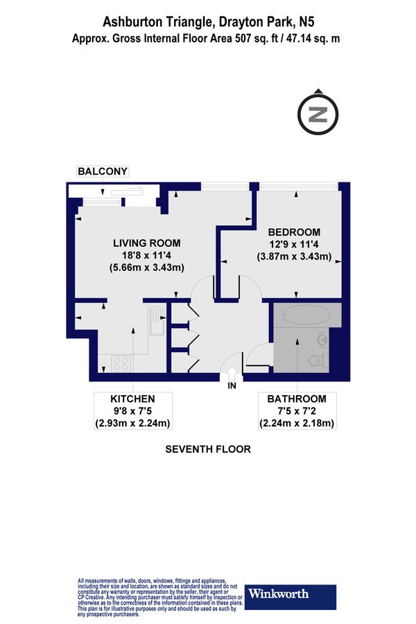 Квартира в Лондоне, Великобритания, 47 м² - фото 13