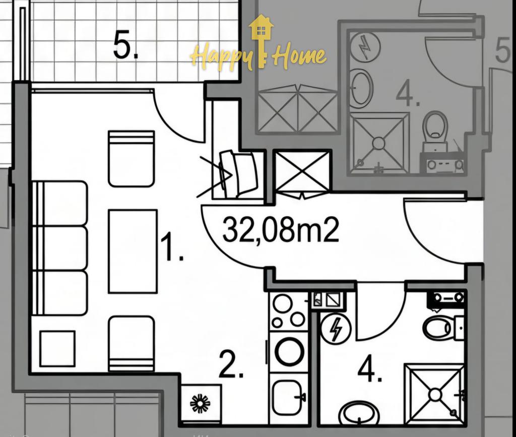 Студия на Солнечном берегу, Болгария, 32 м² - фото 6