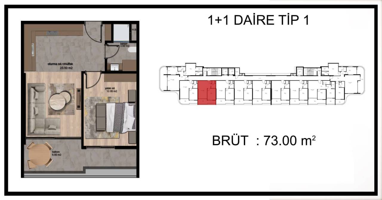Квартира в Мерсине, Турция, 75 м² - фото 15