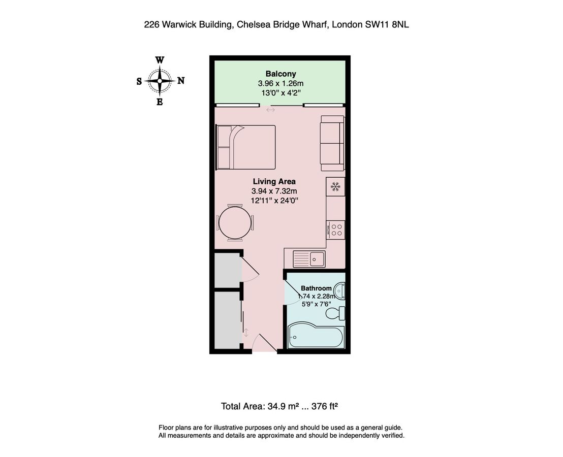 Квартира в Лондоне, Великобритания, 35 м² - фото 14