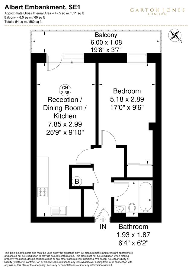 Квартира в Лондоне, Великобритания, 54 м² - фото 19