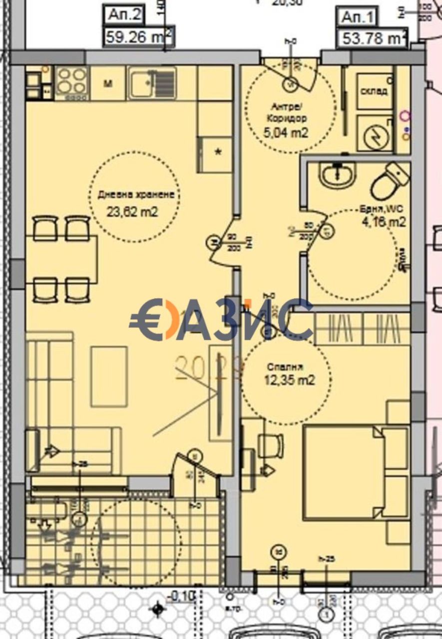 Апартаменты в Сарафово, Болгария, 71 м² - фото 1