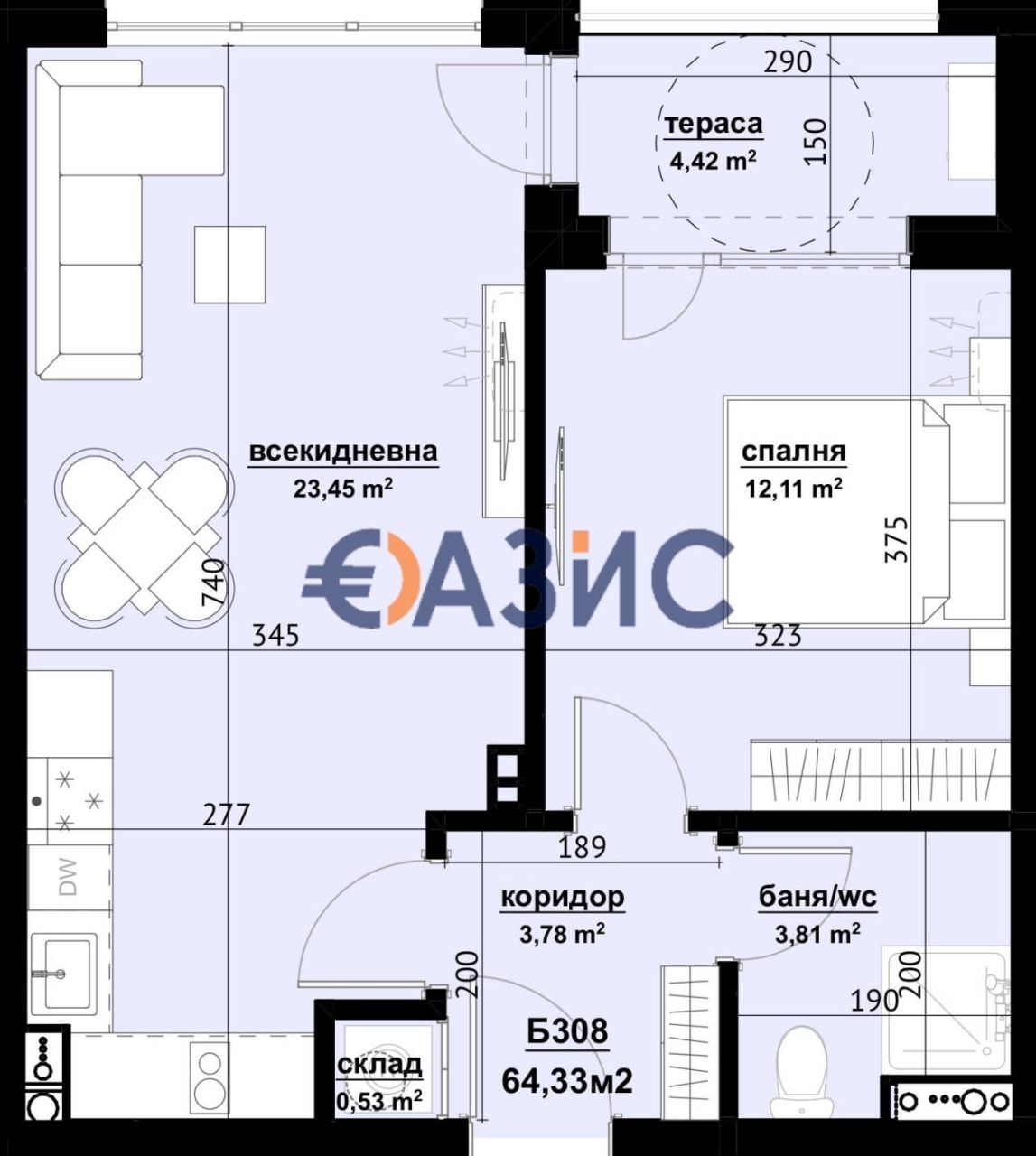 Апартаменты в Бургасе, Болгария, 64.3 м² - фото 6