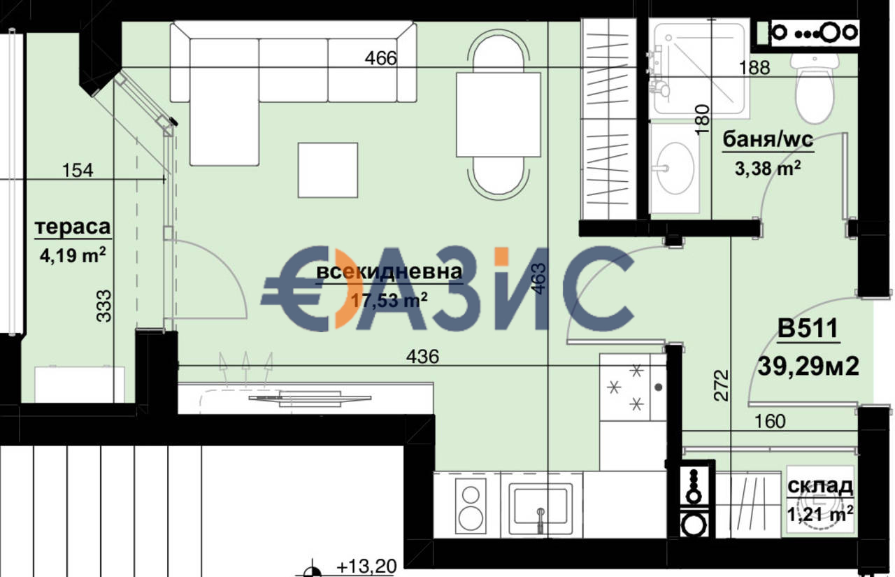 Апартаменты в Бургасе, Болгария, 39.3 м² - фото 6