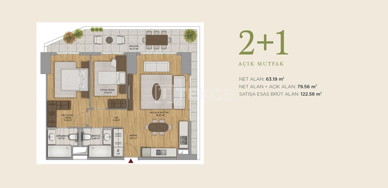 Апартаменты в Анкаре, Турция, 67 м² - фото 15