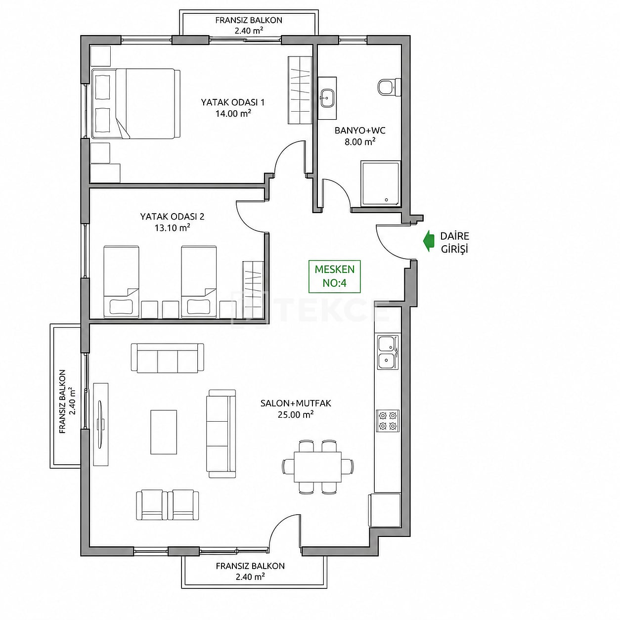 Апартаменты в Белеке, Турция, 142 м² - фото 19